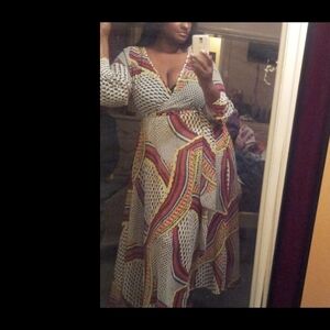 Elegant Multicolor Maxi Dress Sz L